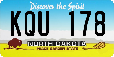 ND license plate KQU178