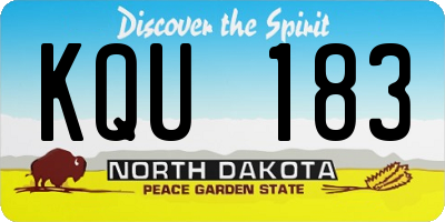 ND license plate KQU183
