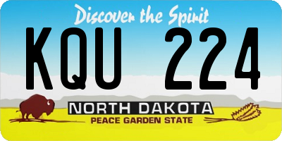 ND license plate KQU224