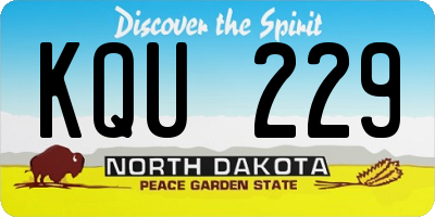 ND license plate KQU229