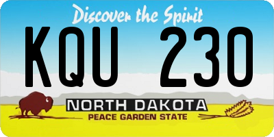 ND license plate KQU230