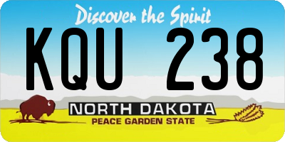 ND license plate KQU238