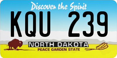 ND license plate KQU239