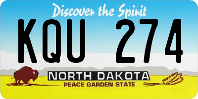 ND license plate KQU274