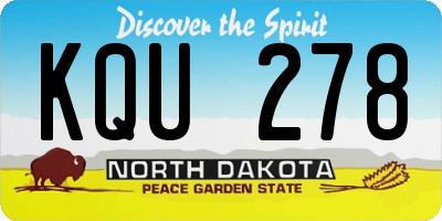 ND license plate KQU278