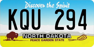 ND license plate KQU294