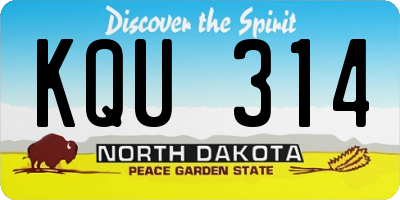 ND license plate KQU314