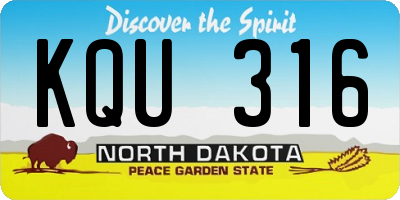 ND license plate KQU316