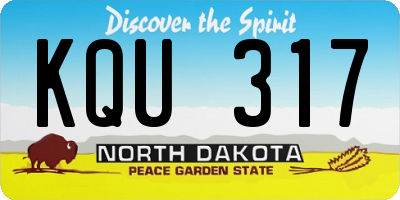 ND license plate KQU317