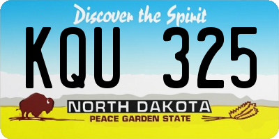 ND license plate KQU325