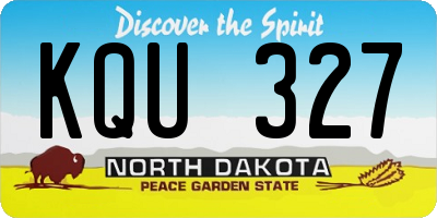 ND license plate KQU327
