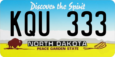 ND license plate KQU333