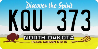 ND license plate KQU373