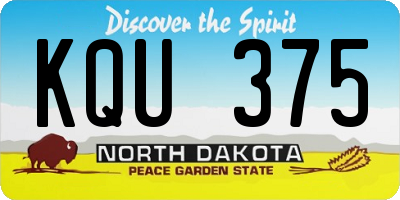 ND license plate KQU375
