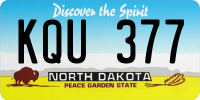 ND license plate KQU377