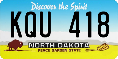 ND license plate KQU418
