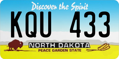 ND license plate KQU433