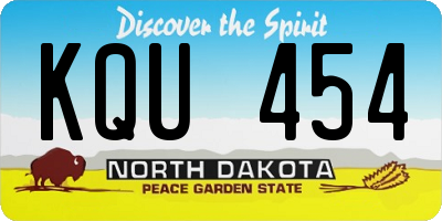 ND license plate KQU454