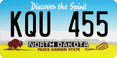 ND license plate KQU455
