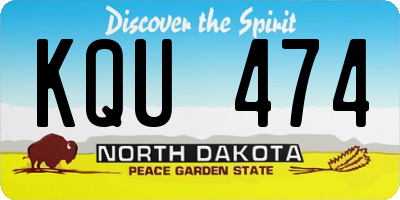 ND license plate KQU474