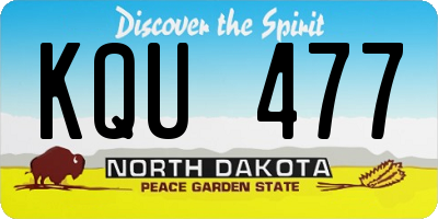 ND license plate KQU477