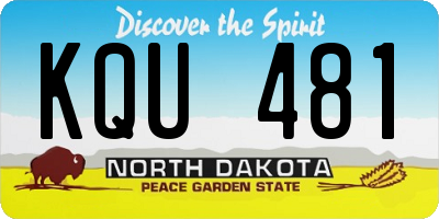ND license plate KQU481