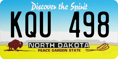 ND license plate KQU498