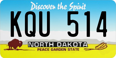 ND license plate KQU514