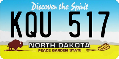 ND license plate KQU517