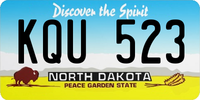 ND license plate KQU523