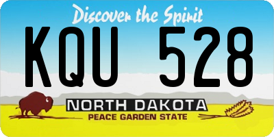 ND license plate KQU528