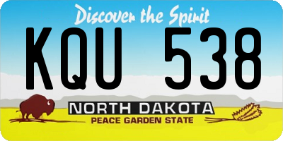 ND license plate KQU538