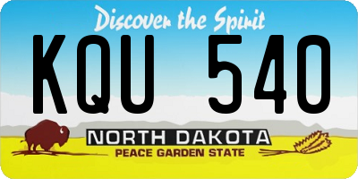 ND license plate KQU540