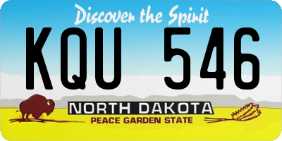 ND license plate KQU546