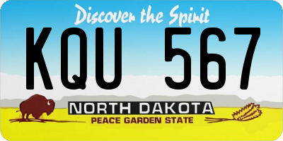 ND license plate KQU567