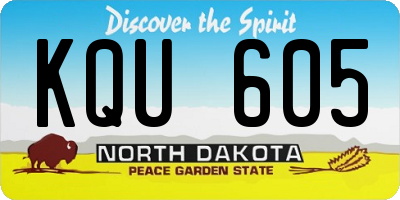 ND license plate KQU605