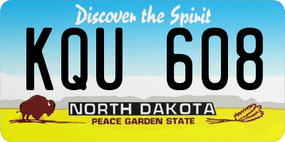 ND license plate KQU608