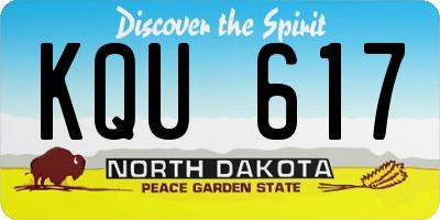 ND license plate KQU617