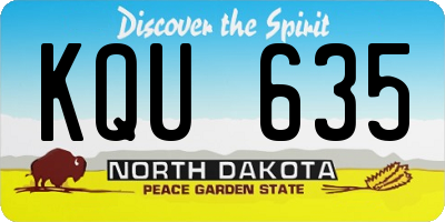 ND license plate KQU635