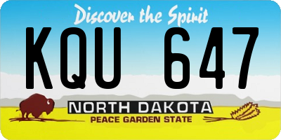 ND license plate KQU647