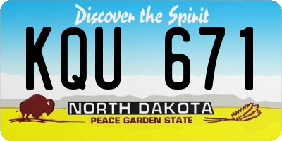 ND license plate KQU671