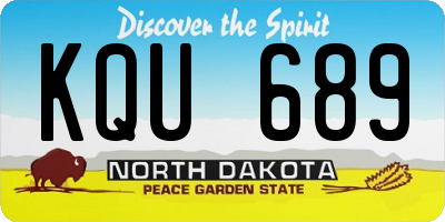 ND license plate KQU689