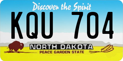 ND license plate KQU704
