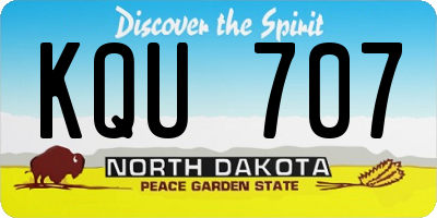 ND license plate KQU707