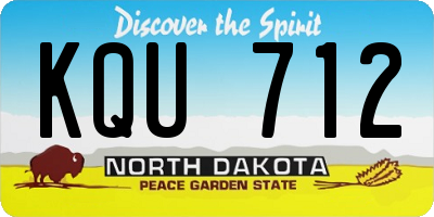 ND license plate KQU712