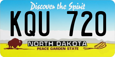 ND license plate KQU720