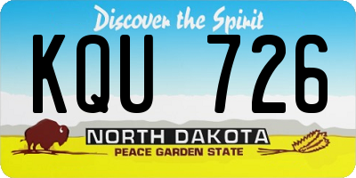 ND license plate KQU726