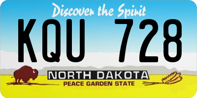 ND license plate KQU728