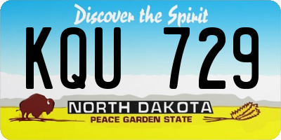 ND license plate KQU729