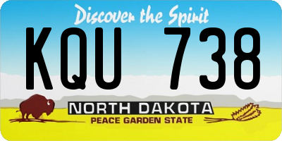 ND license plate KQU738